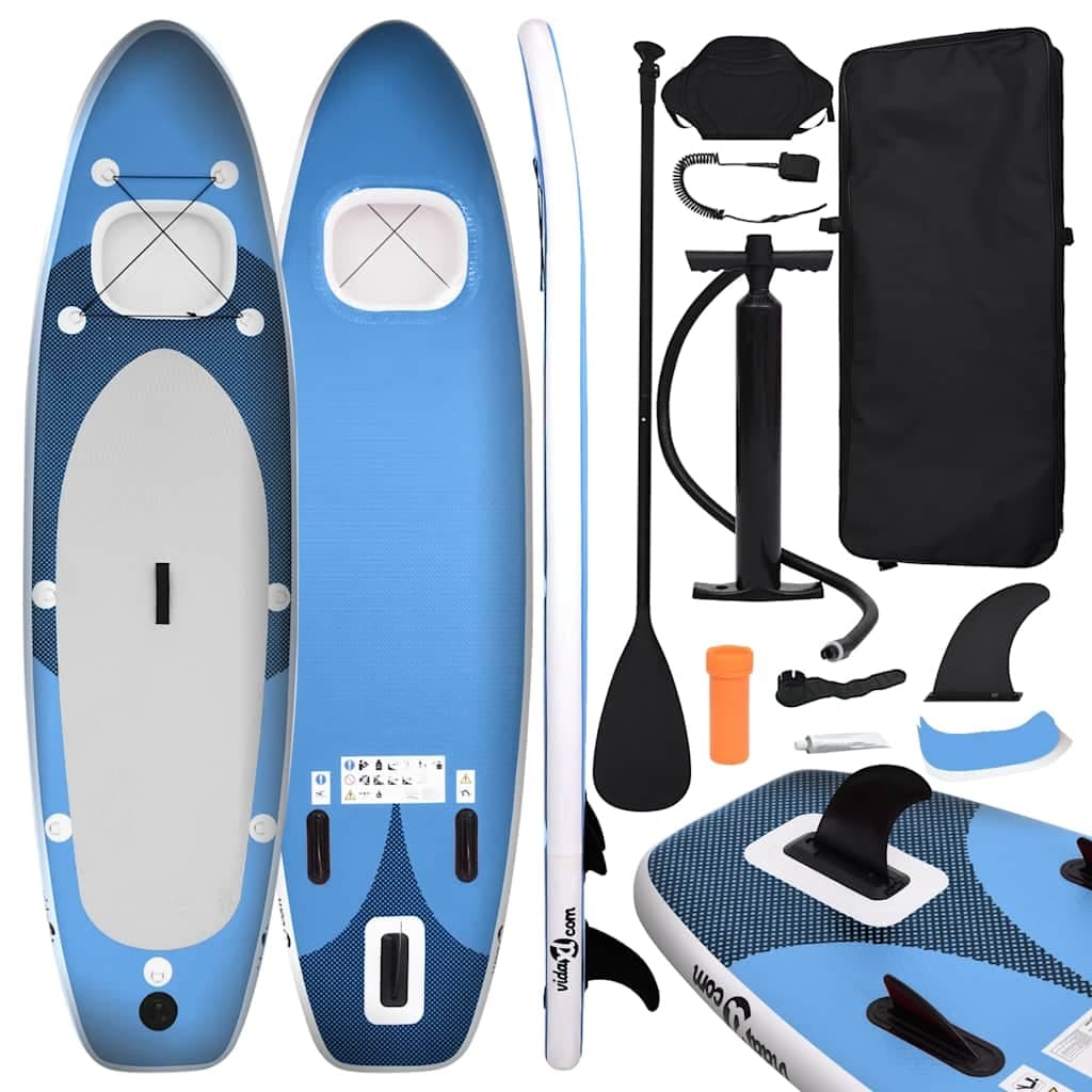 vidaXL Upplåsbar SUP-bräda set blå 300x76x10 cm
