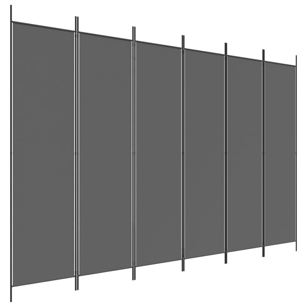vidaXL Rumsavdelare 6 paneler antracit 300x200 cm tyg