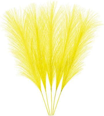 Påsk fjädrar / plym 5 pack Gul polyester Cult Design