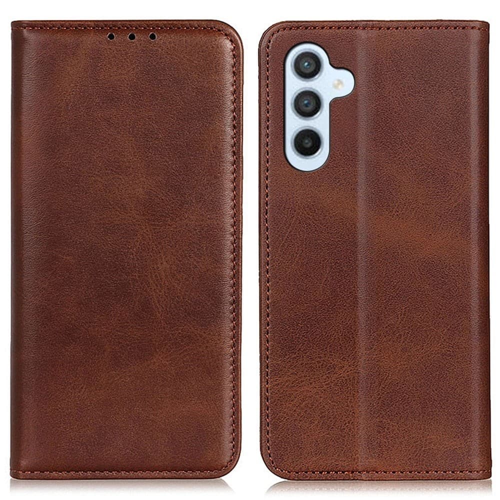 Äkta läder Samsung Galaxy S24 fodral - Brun