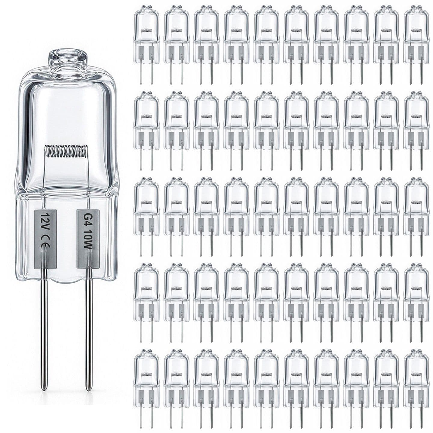 G4 Halogenlampor / Stiftlampor - Varmvit - Halogen - 10W (50-Pack)