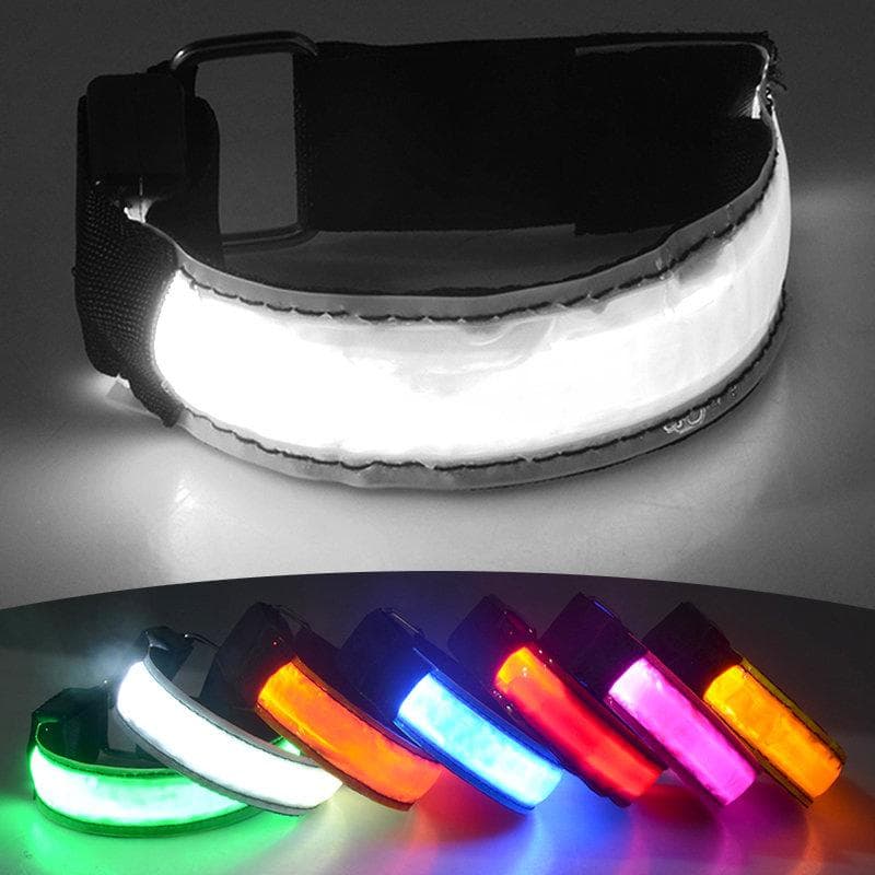 Uppladdningsbar Reflex - LED Armband / Reflexband som Lyser - Blå