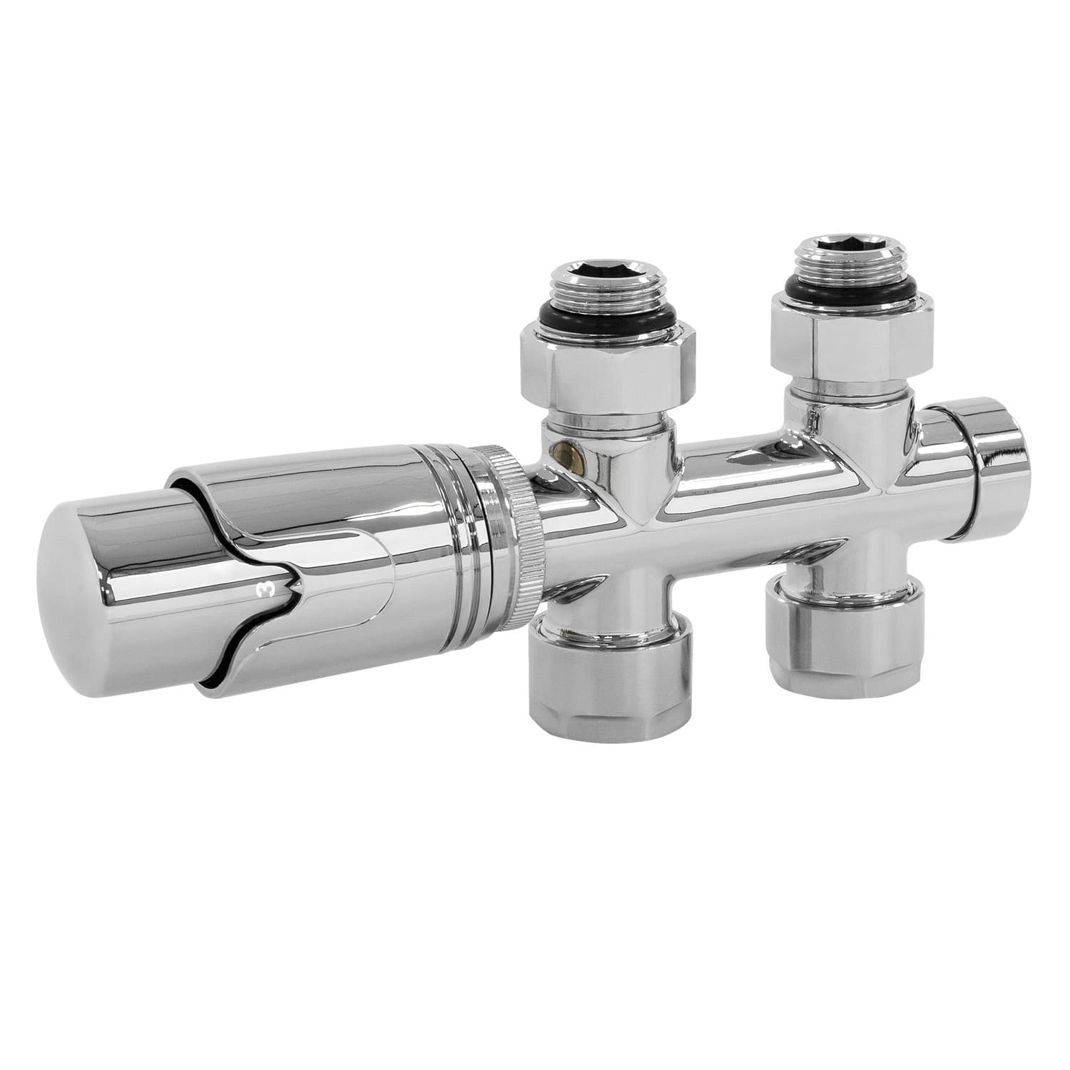 Radiatortermostat Anslutningsarmatur passageorgan terminala Chrome
