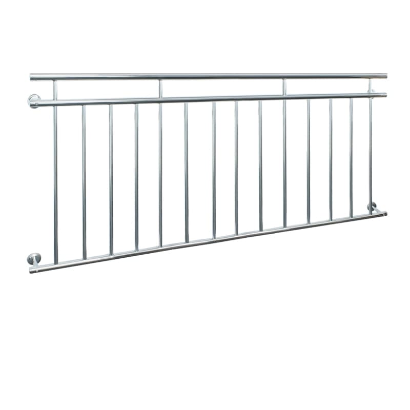 ECD Germany fransk balkong 184 x 90 cm | 14 tvärbalkar | speglande | rostfritt stål | Balkongräcket balkongräcket fönsterstänger