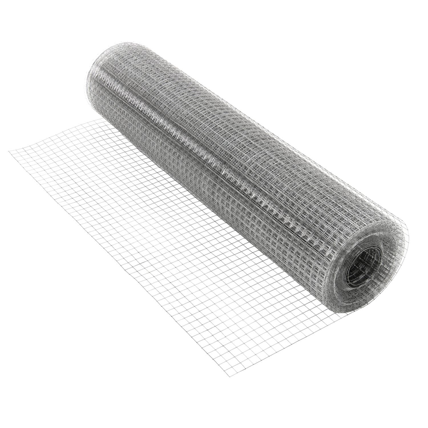 ECD-Germany voljär trådnät trådnät 25x25mm, 100cm x 25m, 0,9mm tjock galvaniserad ståltråd mesh silver, svetsade 4-eck stängslen mesh