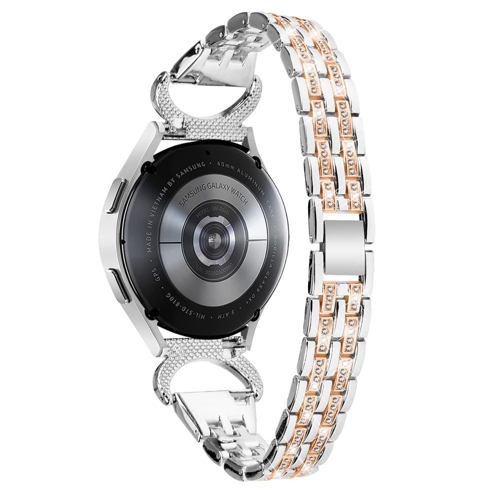 Dual Rhinestone Armband Samsung Galaxy Watch 7 40mm Silver/Roséguld
