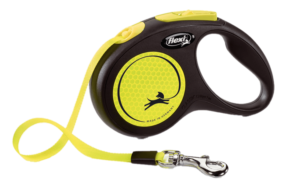 Rullkoppel New Neon Tape 5m, S max 15kg, Neongul - Hund - Halsband - Flexi - ZOO.se