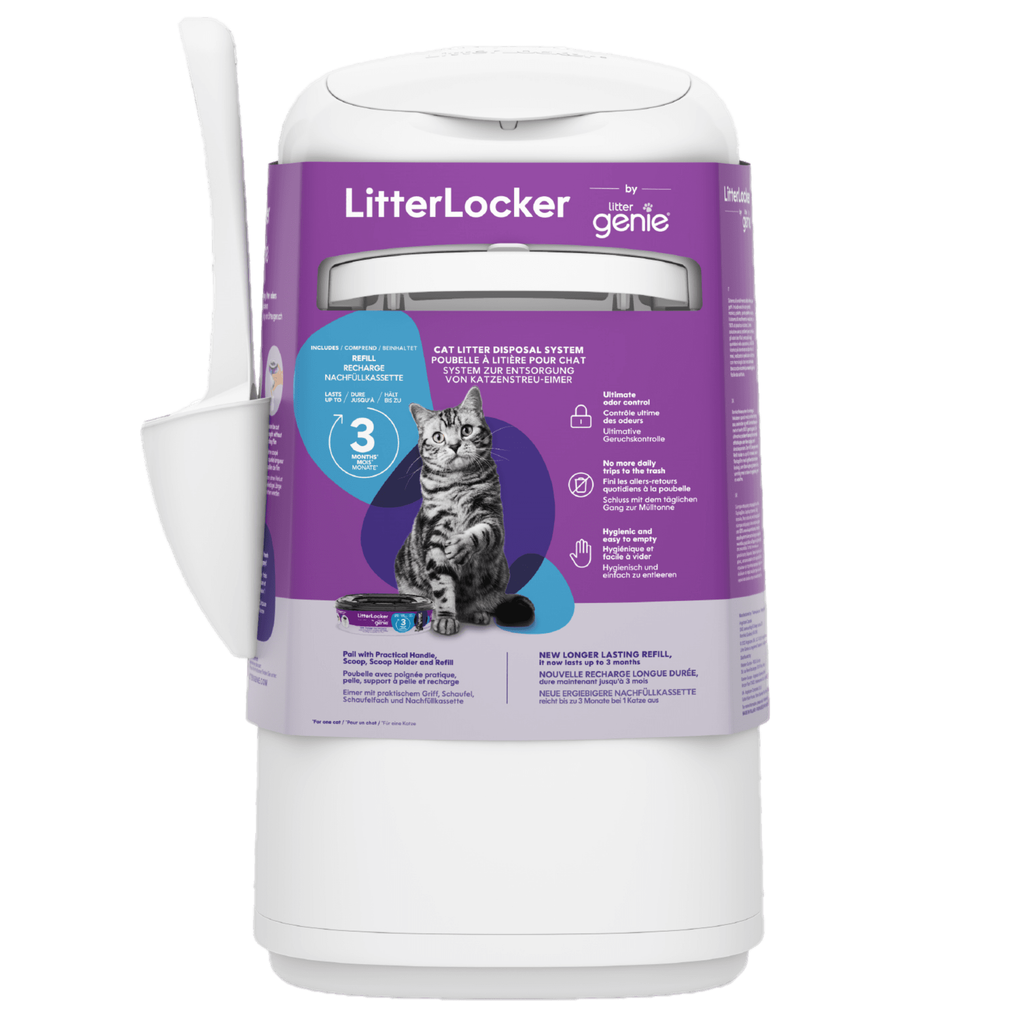 Litter Locker Genie - Soptunna 23 x 23 x 45 cm - Katt - Kattlådor & toaletter för katt - Kattspadar & tillbehör för kattlåda - LitterLocker -