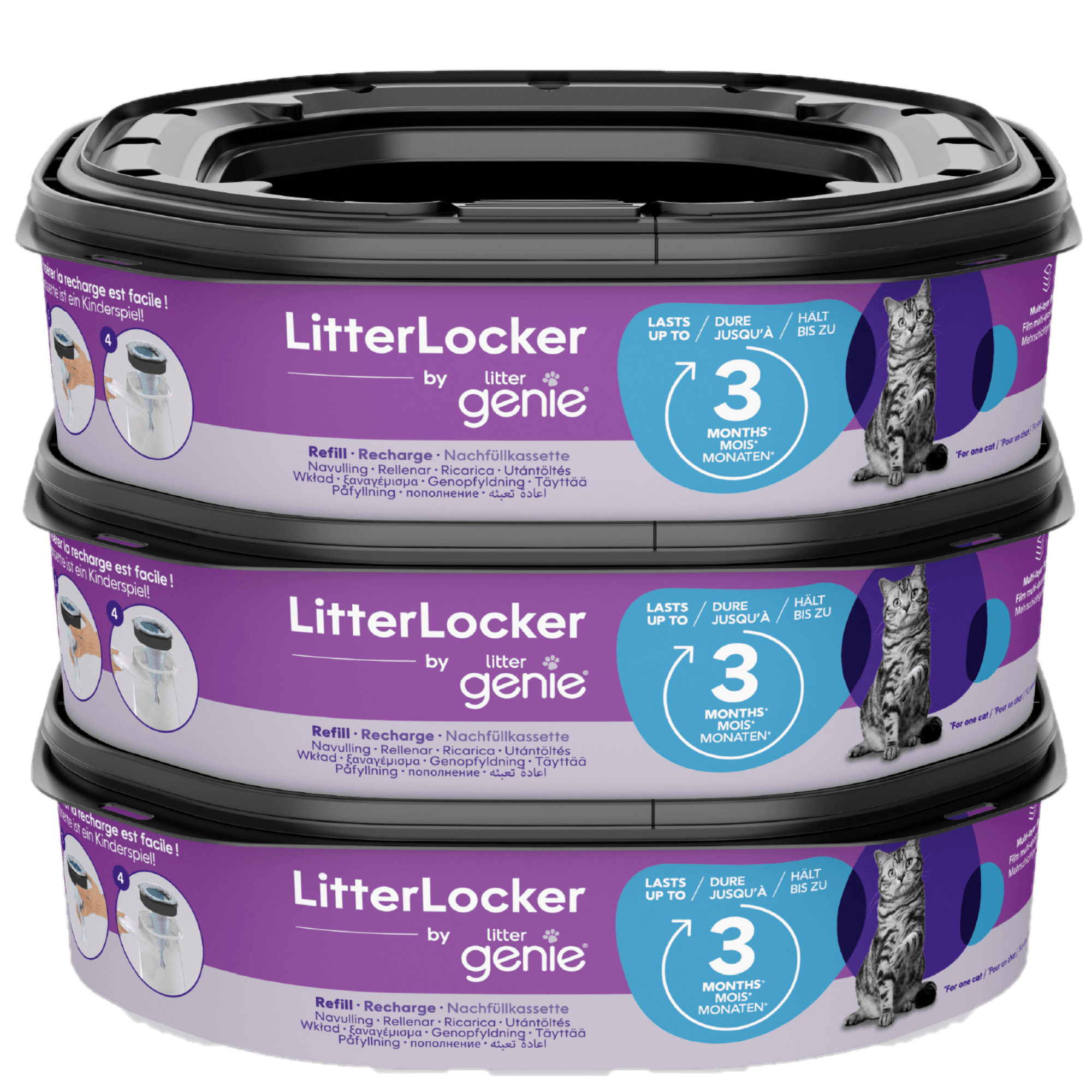 By Litter Genie® Refill 3-pack - Katt - Kattlådor & toaletter för katt - Kattspadar & tillbehör för kattlåda - LitterLocker - ZOO.se