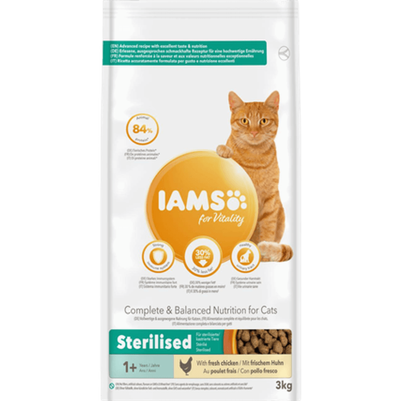 Cat Adult Sterilised Succulent Roast Chicken 10 kg - Katt - Kattfoder & kattmat - Torrfoder till katt - Iams - ZOO.se