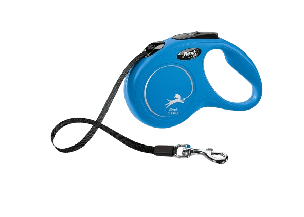Rullkoppel New Classic Tape 5m, M max 25kg, Blå - Hund - Halsband - Flexi - ZOO.se
