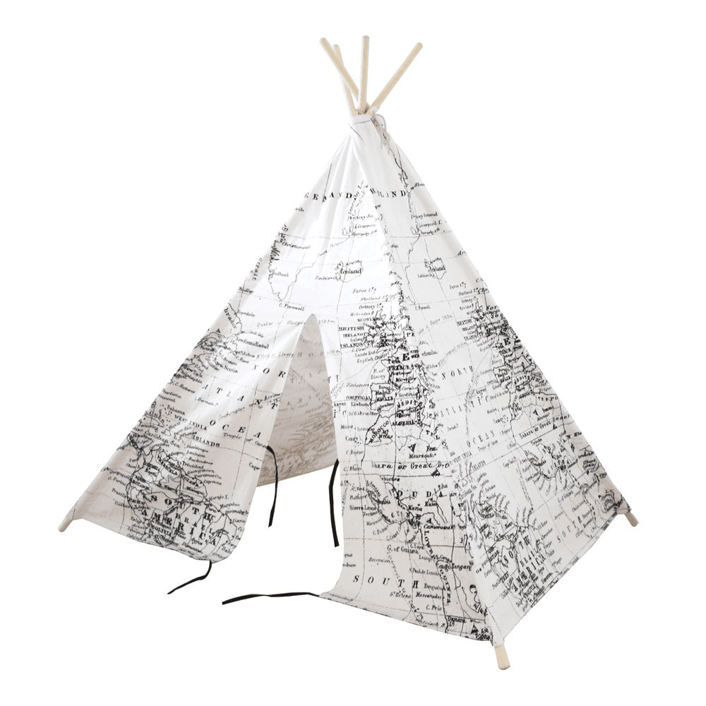 Verdenskorts Tipi sort/hvid Sunny Legetelte 935230