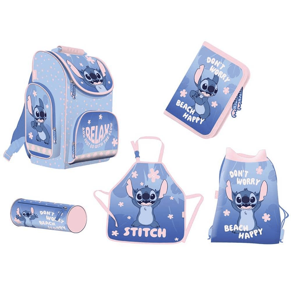 Stitch Skoletaske med 5 Dele Skoletasker 679032