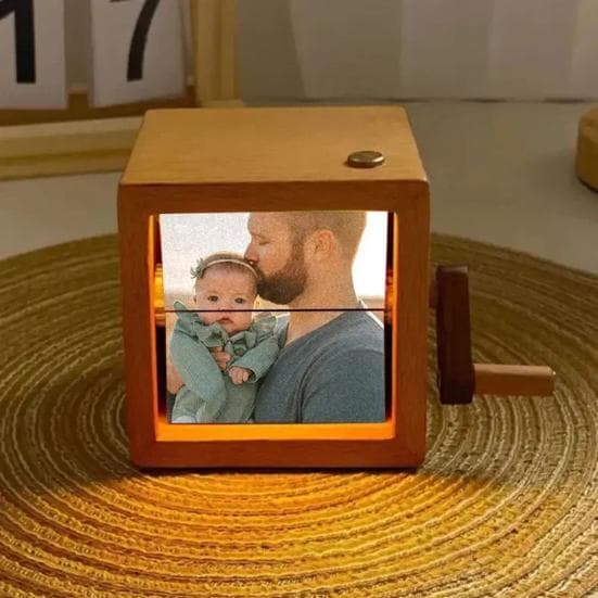Anpassad Flip Photo Flipbook-maskin Mekanisk Handvevad Ram Animationslåda Personlig Foto Bildvändare ljusbrun färg