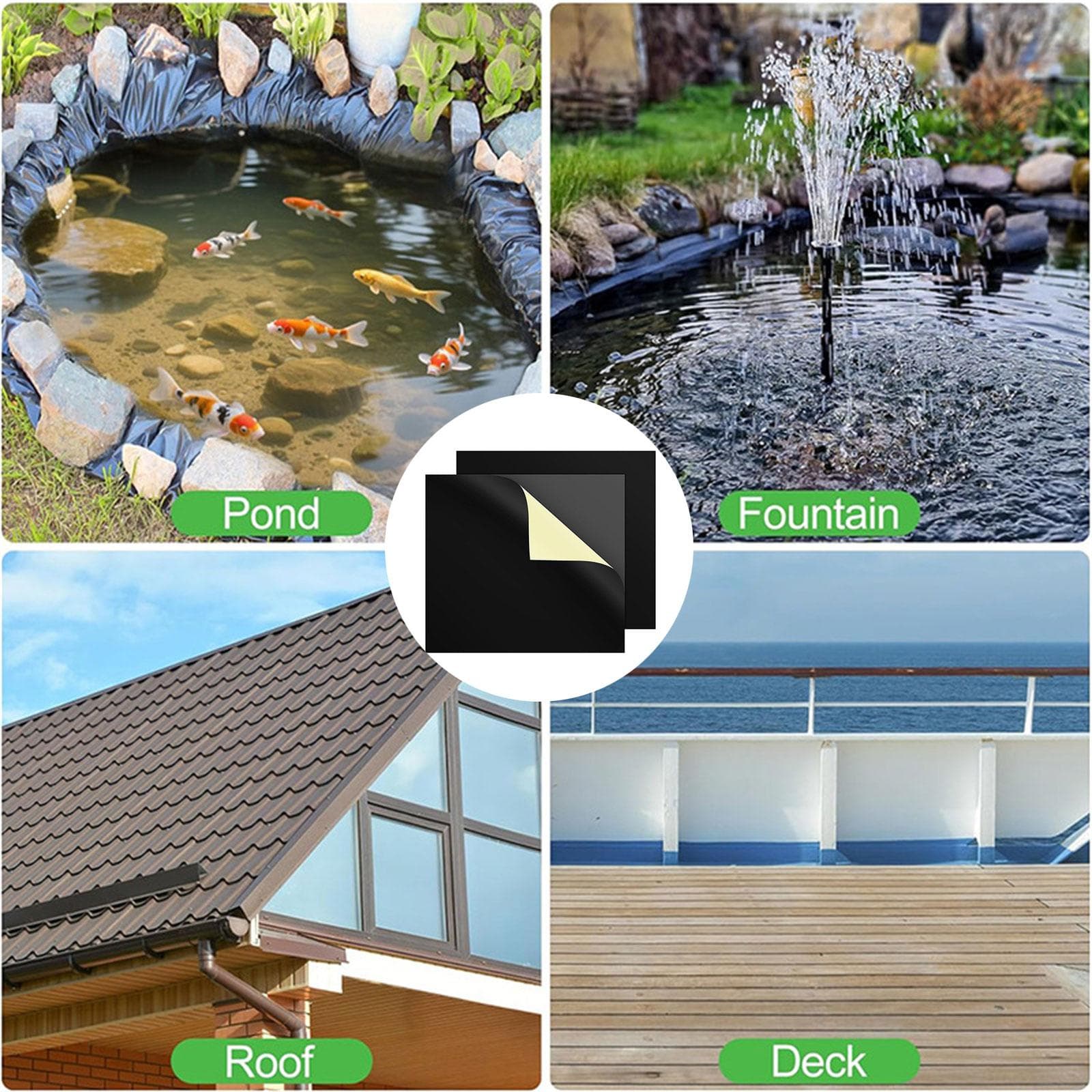 Premium Butylgummi Damduk Reparationskit Fixeringslapp Tejp För Läckagesäker Tätning På EPDM PVC HDPE LDPE Material