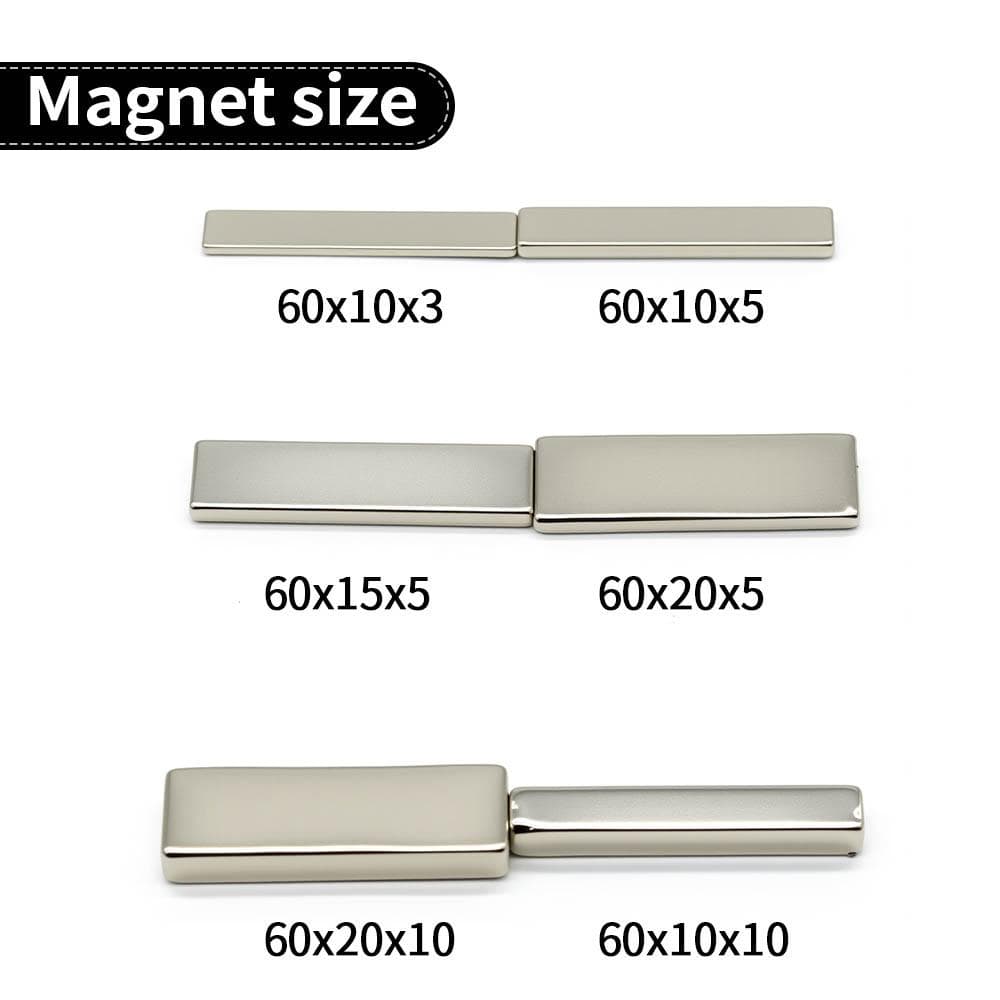 Superstark Neodymmagnet N35 NdfeB Permanent Magnetiska imanes Block Kraftfulla Magneter Kylskåp 60x10x3 60x10x5mm