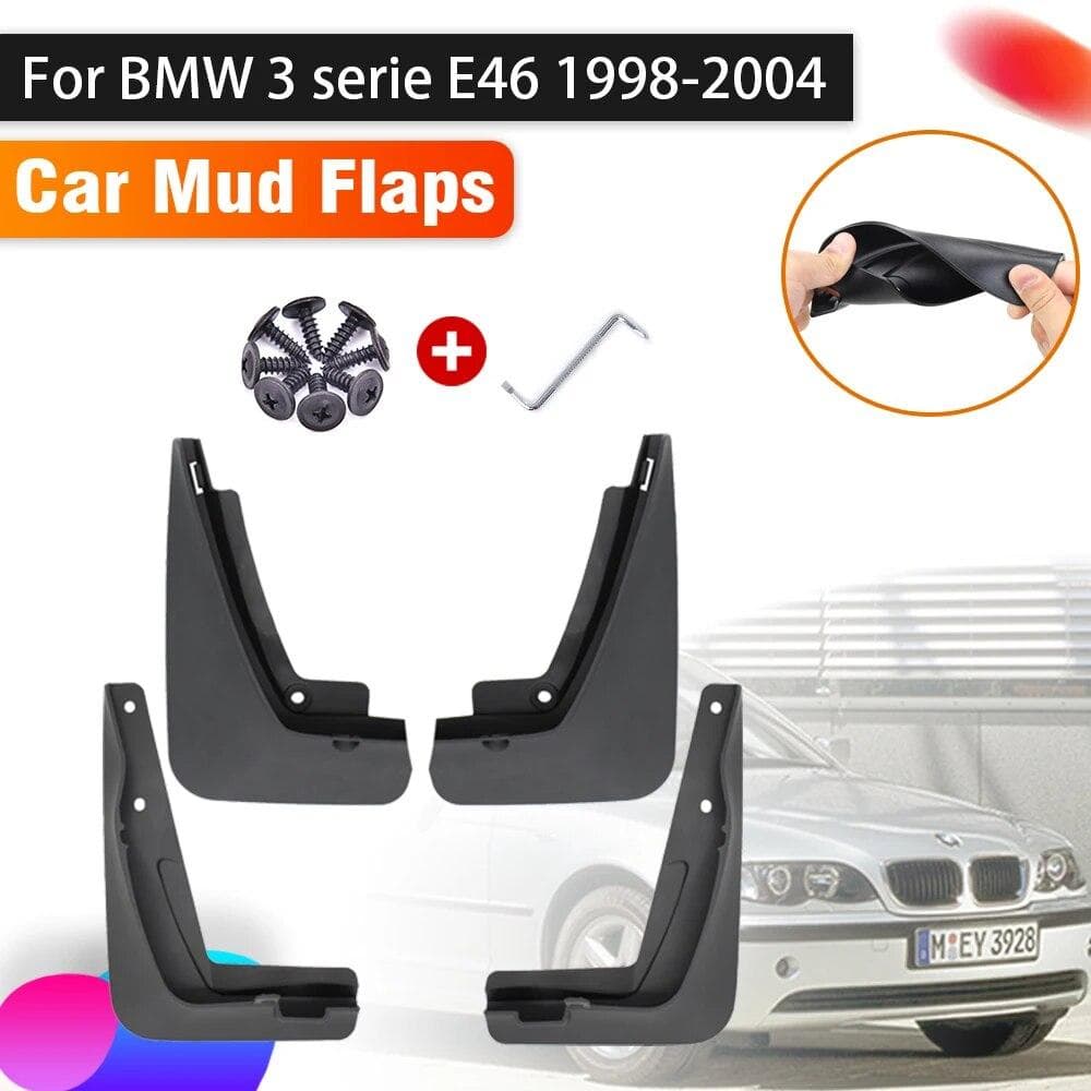 Bil 4 st Stänkskydd Stänkskärmar För BMW 3-serien E46 1998~2005 Stänkskydd Fram Bakre Stänkskärm Stänkskydd Biltillbehör Stänkskydd