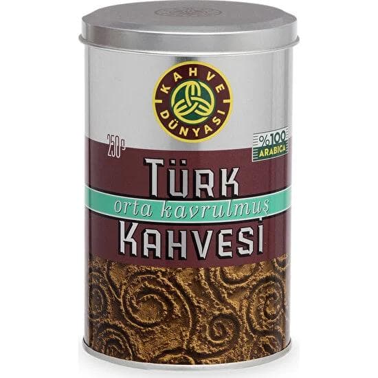 Kahve Dünyası Mediumrostat turkiskt kaffe 250gr grå färg