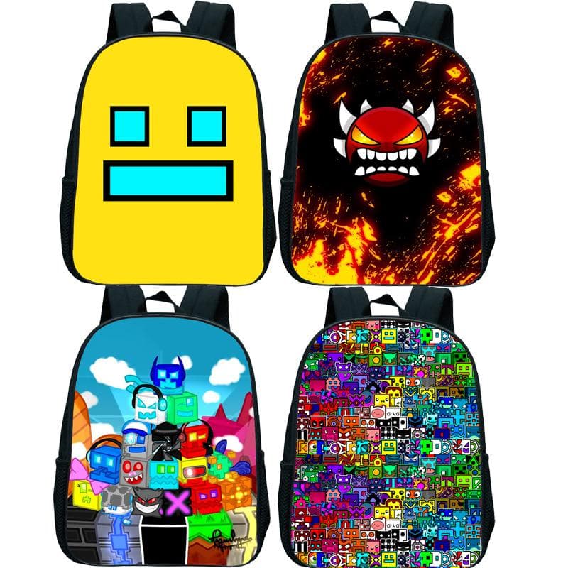 Arg Geometry Dash Förskoleryggsäck För Baby Småbarn Pojkar Flickor Tecknad Barn Primärskolväska Barn Gåva