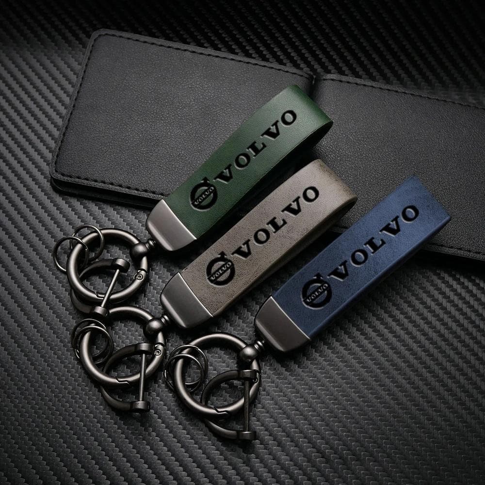 Bil Varmstämplad Emblem Nyckelring Zinklegering Nyckelring Tillbehör För Volvo Xc60 Xc90 V40 V60 S60 V50 V90 S80 C40 XC40 V70 XC70 C30 grön
