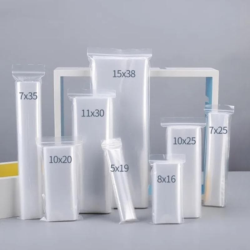 100 st Långremsa självförslutande påse PE 0,2 mm Transparent Vattentät Fuktsäker förseglingssäck Förtjockad Plastförseglad