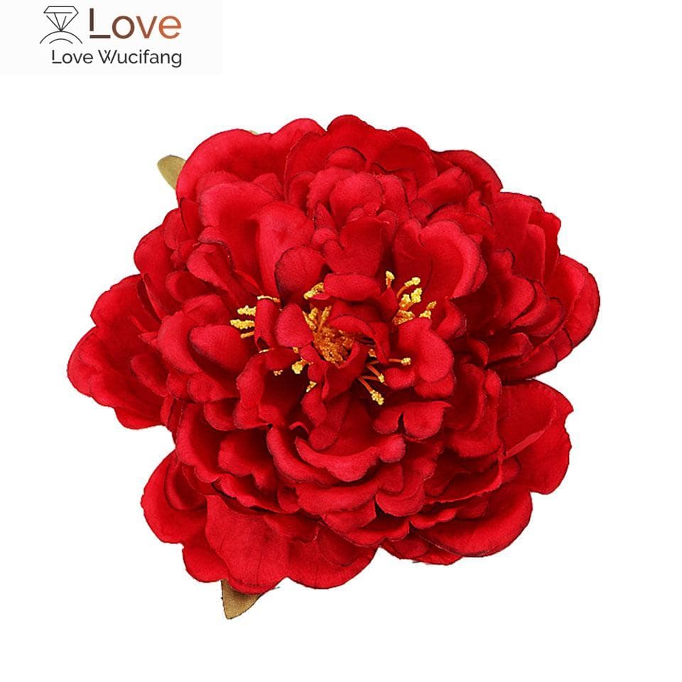Tygkonst Pion Blomma Brosch Tyg Lapel Pins Klänning Cardigan Badge Corsage Bröllopsbroscher För Kvinnor Klädtillbehör