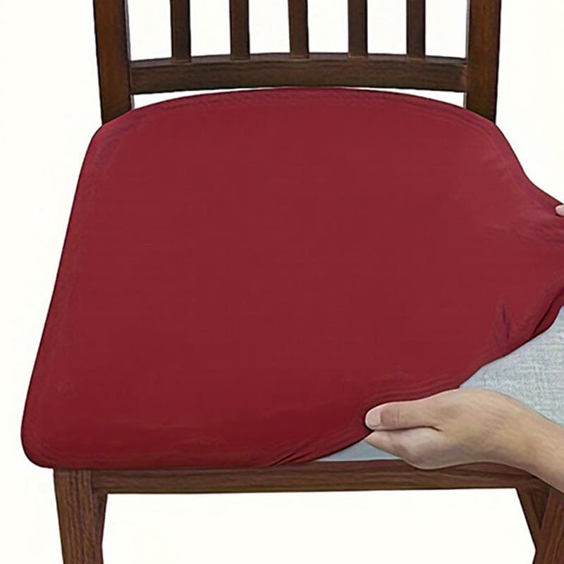 1 st Enfärgat Högelastiskt Stolsöverdrag Mjuka Stolsitsöverdrag Bekvämt Stolsöverdrag Minimalistisk Stil Stols Skyddsöverdrag röd