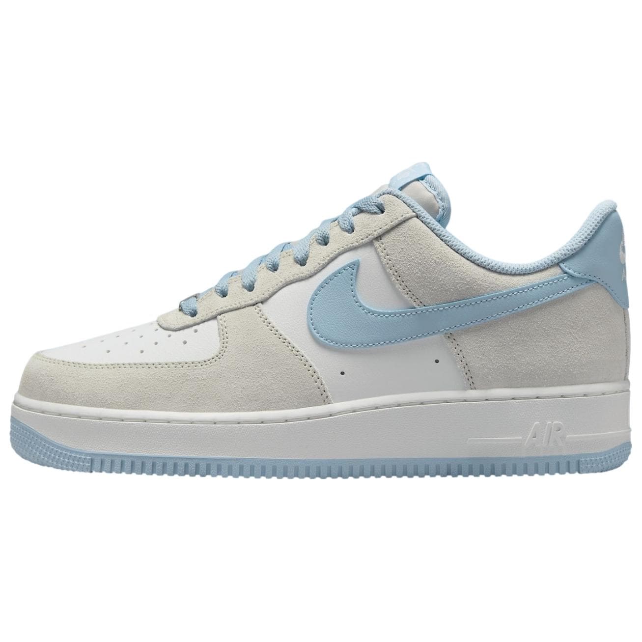 Nike Air Force 1 07 LV8 Light Bone Light Armory Blue Unisex Sneakers Cream Summit-White FQ8714-005 cm