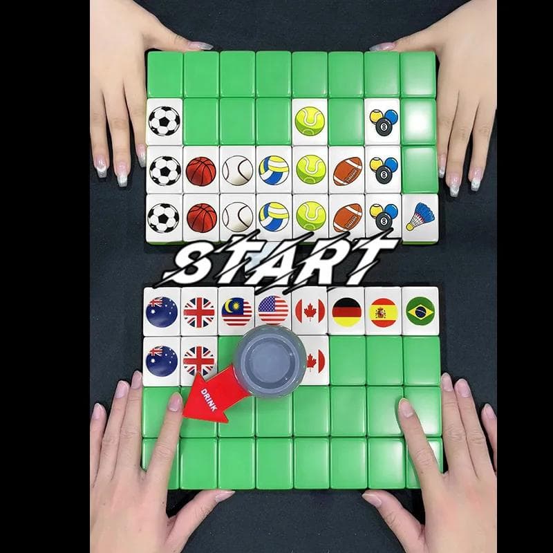 64 Brickor Seaside Escape Mahjong Spel Tiktok Populärt Spel Dubbelt Med Mönster Av Flagga Spela Fest Pussel Leksak Roligt Spel Gåva