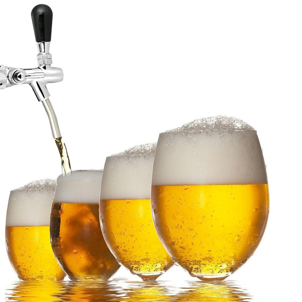 Justerbar Kontroll Krom Tappkran för Fatöl /8 Skaft Lång Stam Hembryggning Keg Tappkran Ölkran Hembryggningsverktyg Tillbehör vit