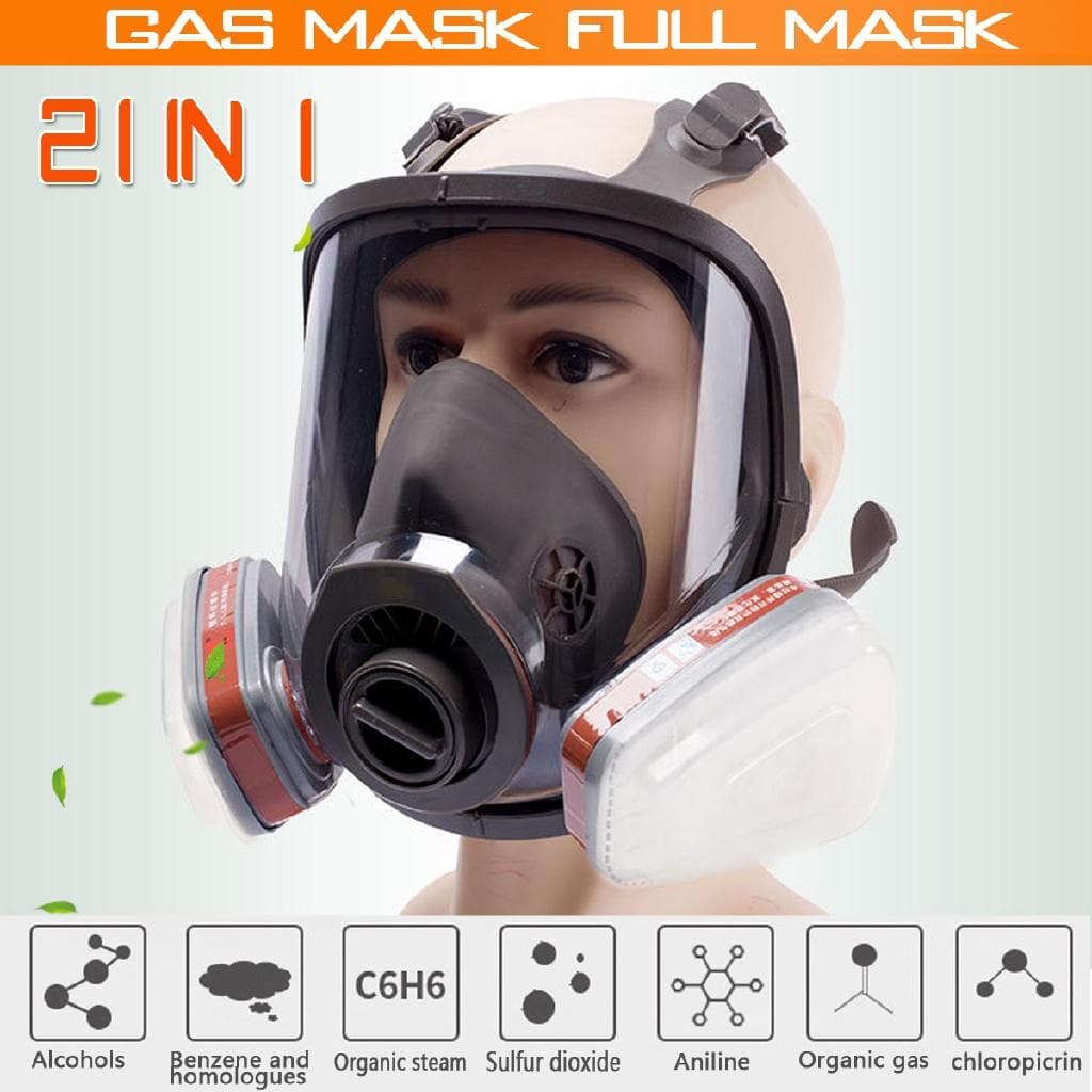 21 i 1 kemisk gasmask Kemisk biologisk radioaktiv kontaminering Självprimande helmask