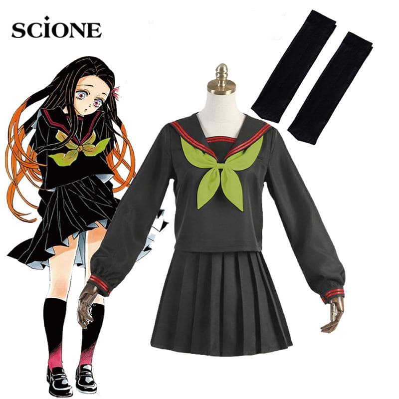 Stor Storlek Anime Ny Typ Demon Slayer Kamado Nezuko JK Kostym Tyg Mode Skoluniform Dam Sjömanskläder Cosplay Kostymer cm