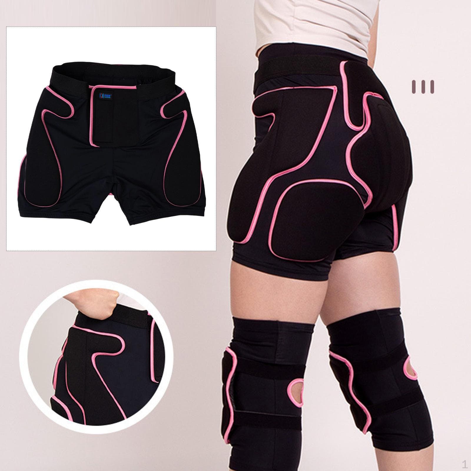 Vadderade Shorts Utrustning Svart Stötdämpning Höftskydd Sportkläder för Konståkning Sport Ski