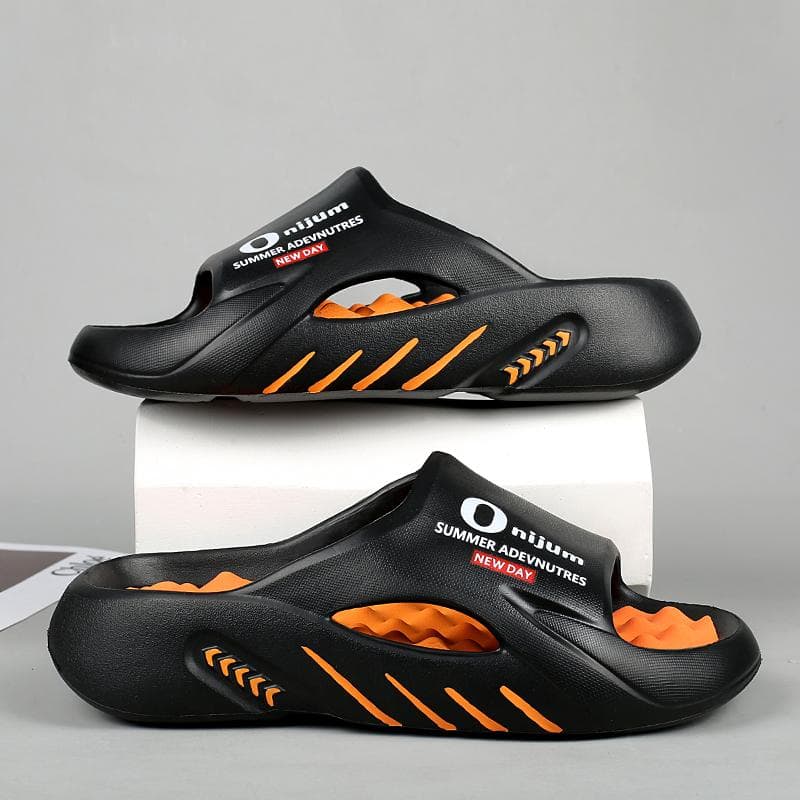 Herr Massagetofflor Sandaler Inomhus Utomhus Strand Casual Skor Bekväm Sula Herrtofflor Stor Storlek cm orange