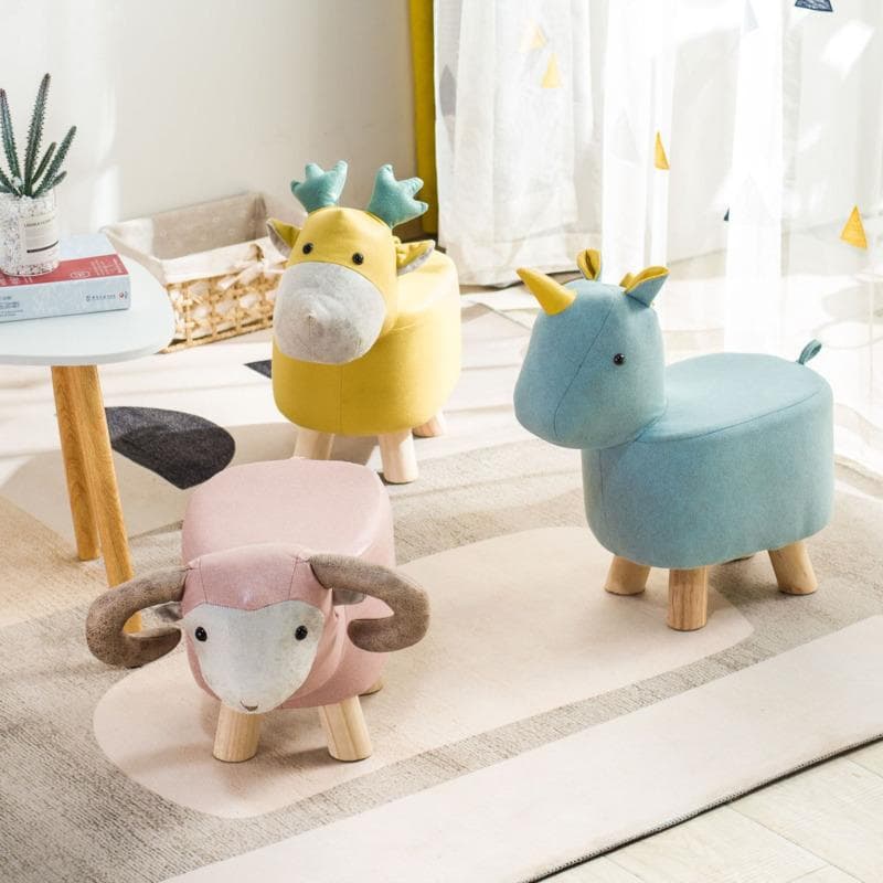 Kreativ Pall Barn Nordisk Stil Veranda Tecknadsko Sko Ändra Liten Pall Vardagsrum Trä Djur Låg Pall