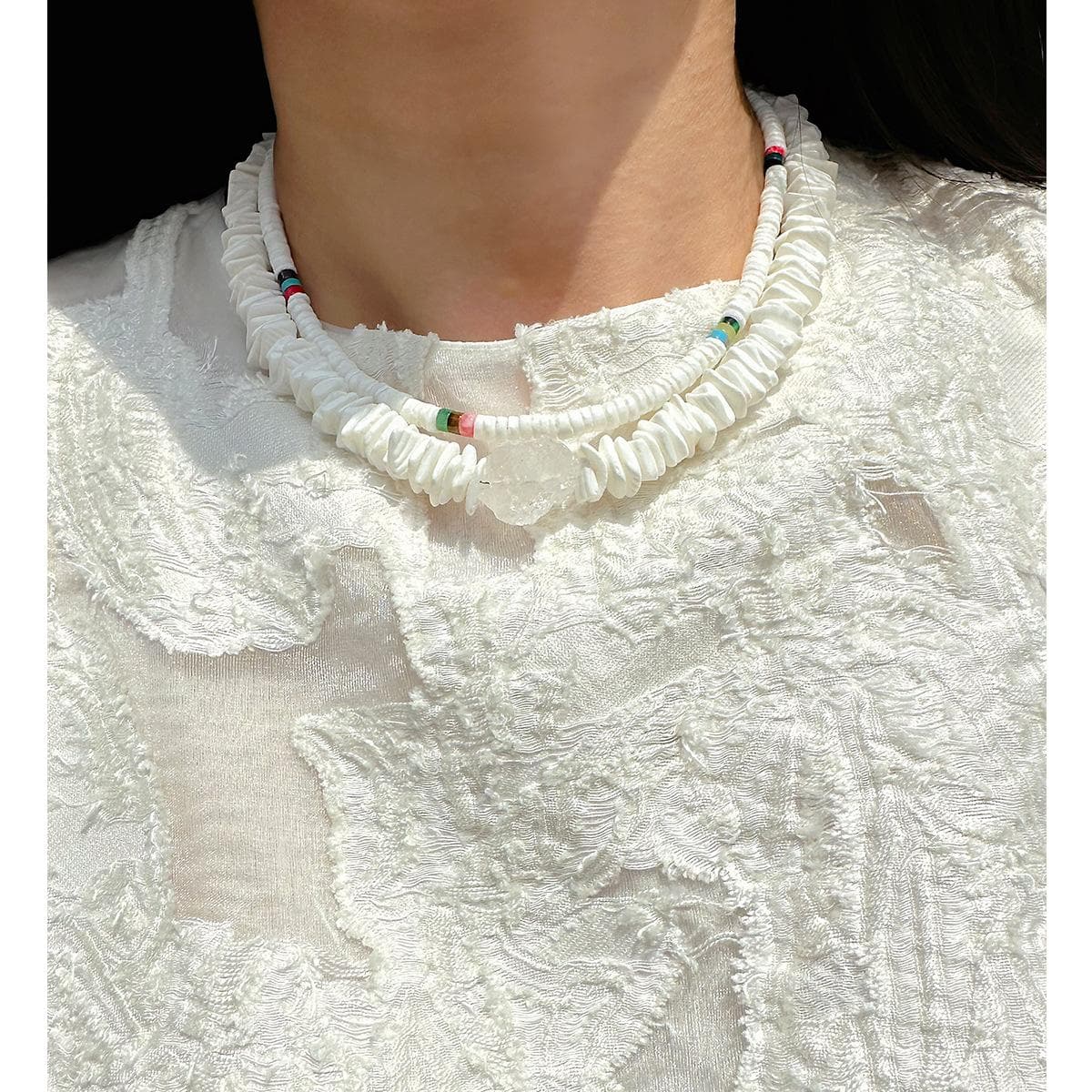 Handgjord Pärlstavad Snäcka Överdrivet Halsband Semesterstil Färg Staplad Hals Stor Polkagris 951