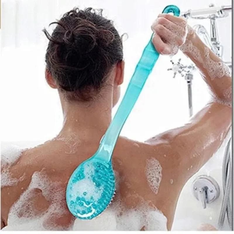 Badborste Rygg Kropp Bad Dusch Svamp Skrubber Borstar Med Handtag Exfolierande Skrubb Hudmassager Exfoliering Badrumsborste röd