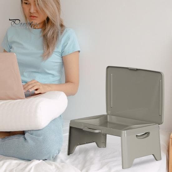 Vikbart knäbord med bärbart handtag Kraftigt Lättviktigt Rese Stående Säng Laptopdatorbord Studenter Mini Studera Arbetsbord svart