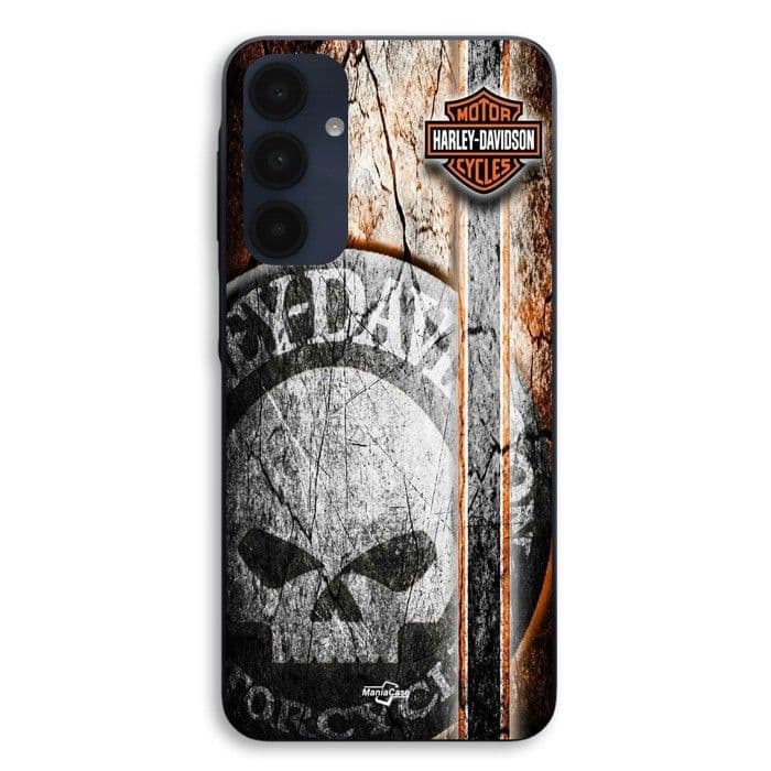 Skal till Samsung Galaxy A16 Harley Davidson vintage-skalledesign Maniacase svart