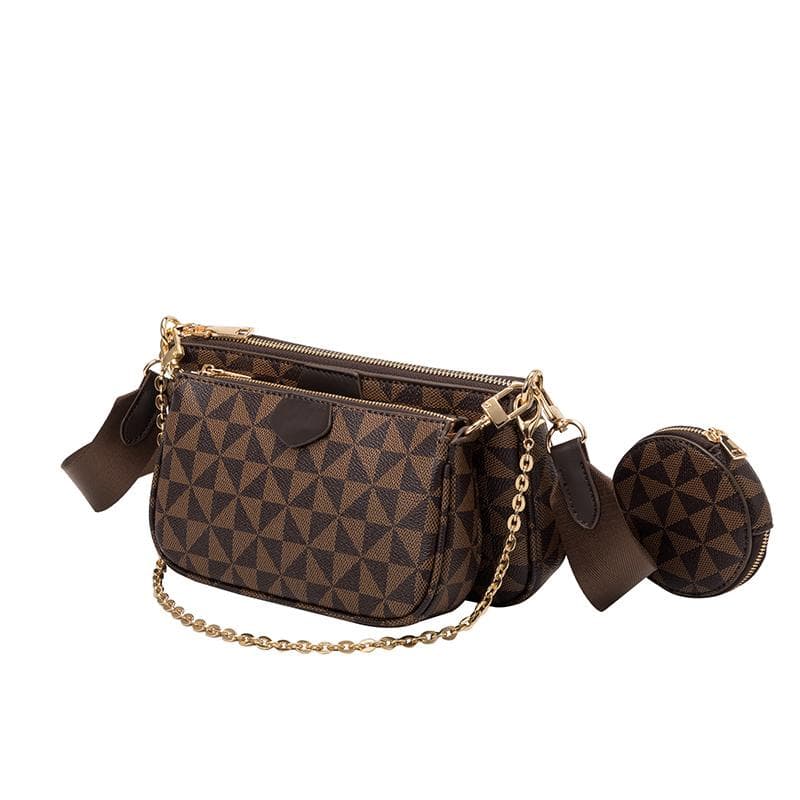Mönster Flerfärgad Modevarumärke Designer 3-I-1 Messenger Handväska Crossbody Handväska Axelväska Damväska vit