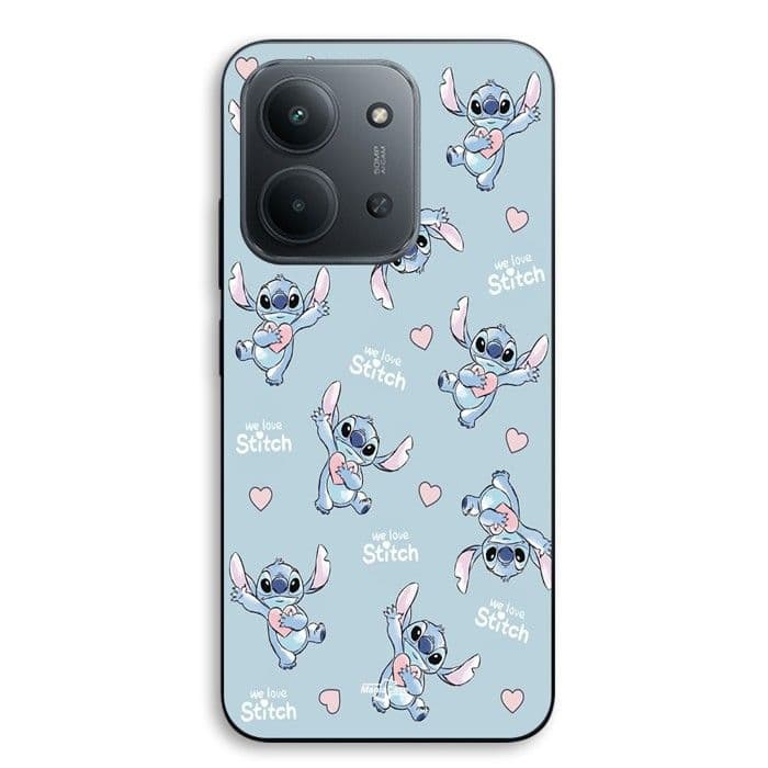 Coque de téléphone - MANIACASE - Xiaomi Redmi 15C 5G - Silicone TPU - Souple - Motif Stitch love coeur svart