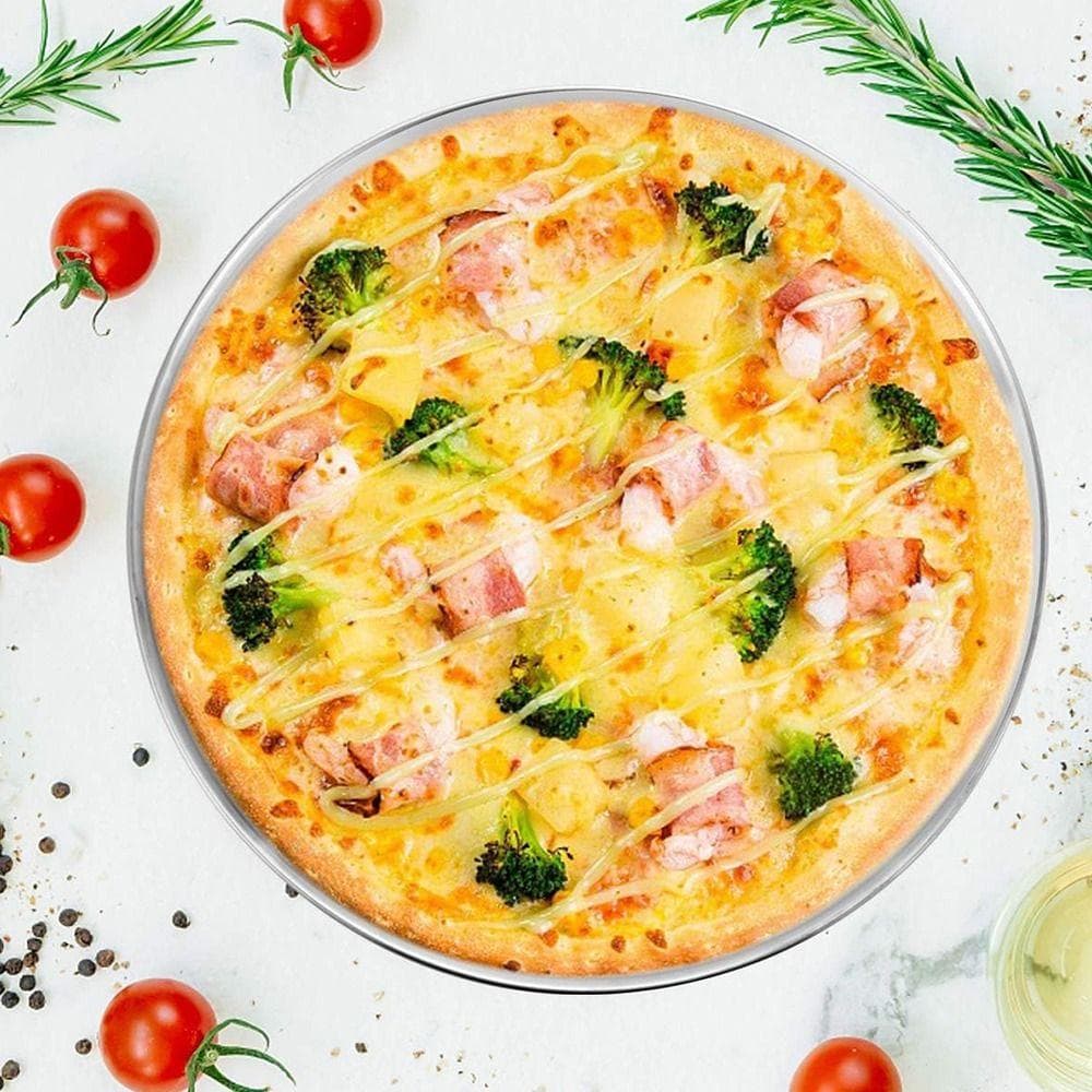 Ny rund bakplåt Jämn värmefördelning Aluminiumlegering Pizzabakform Non-stick Kakbakform