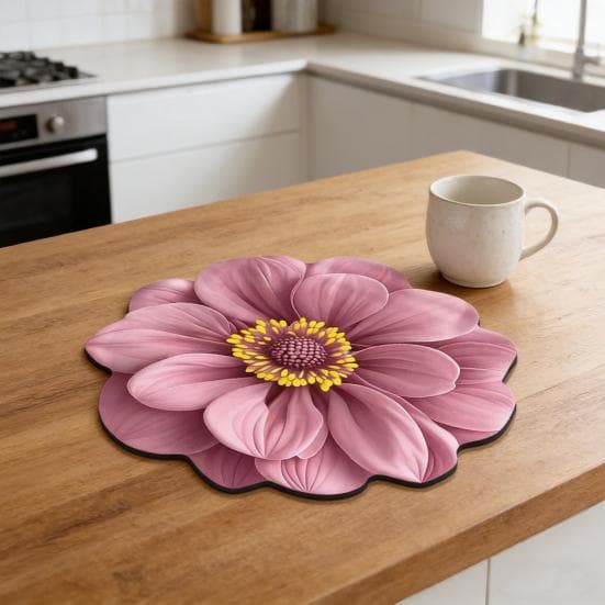 Diskmatta Realistiska Blomsterdesigner Diatomacéjord Snabbtorkande Matta Absorberande Värmeisolerande Matta för Köksbänk Matbord
