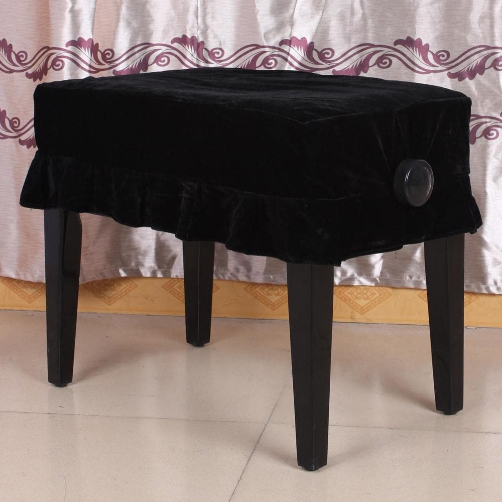 Piano Pall Stolsöverdrag Pleuche Dekorerad med Macrame 55 * 35cm för Piano Single Chair Universal Beautiful röd