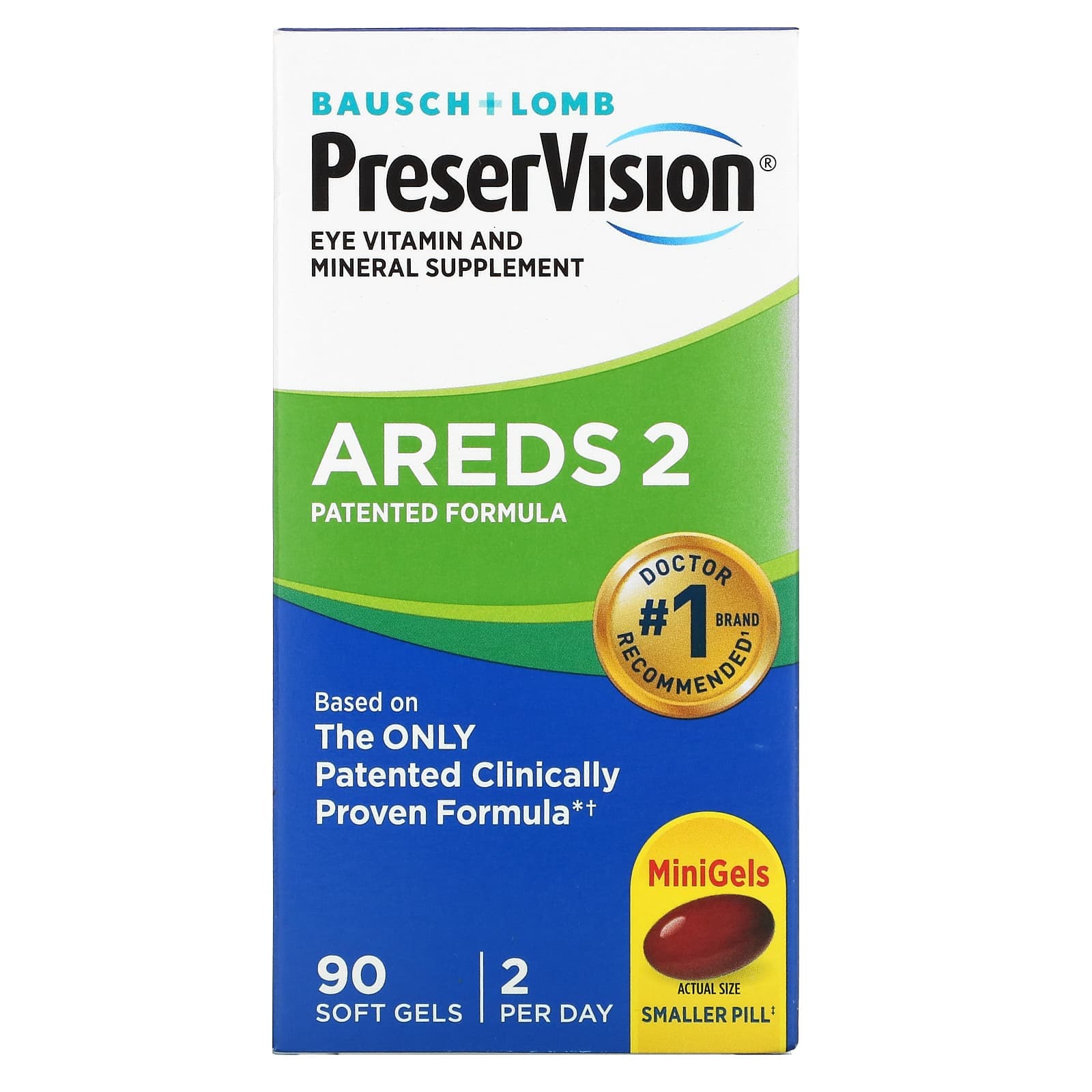 PreserVision, AREDS 2-formel, 90 mjuka kapslar