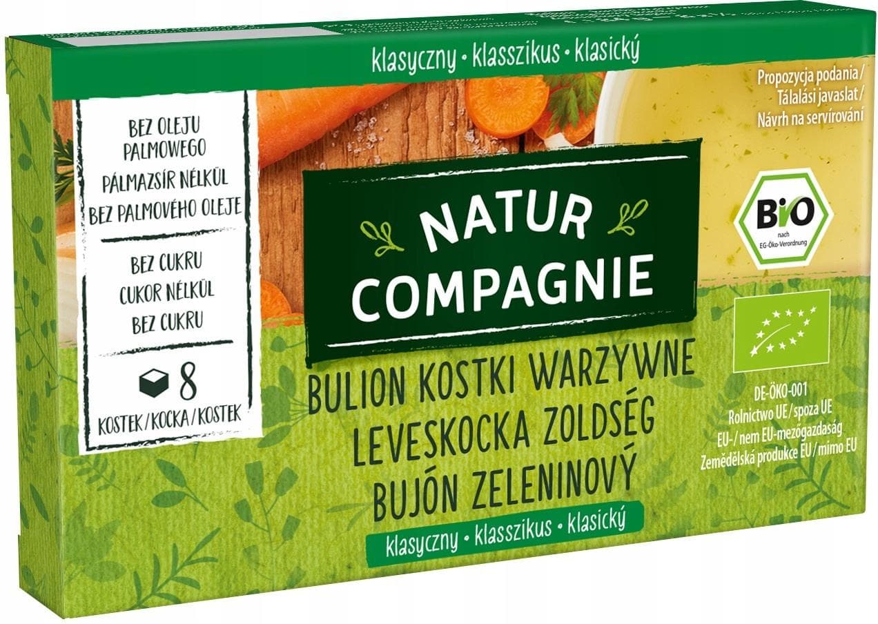 Buljong - Grönsaksbuljongtärningar Utan Tillsatt Socker Ekologisk (8 X 10,5 G) 84 G - Natur C