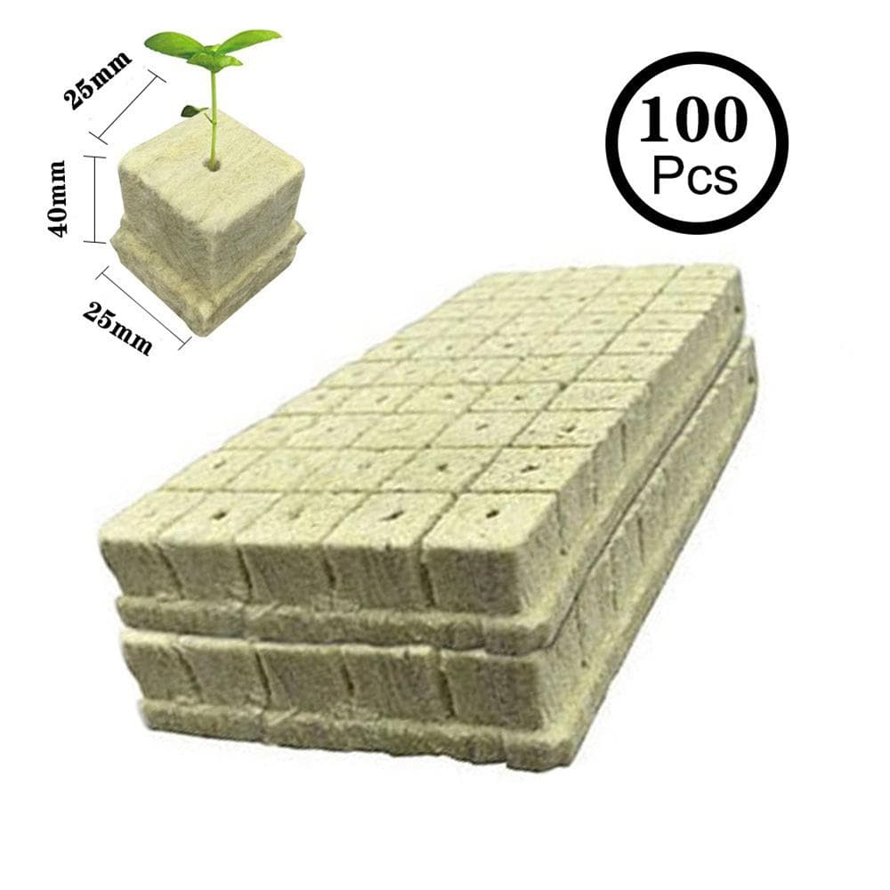 100 st Trädgård 1  x 1  fröstartpluggar Rockwool Cutting Clones Cubes Förökning