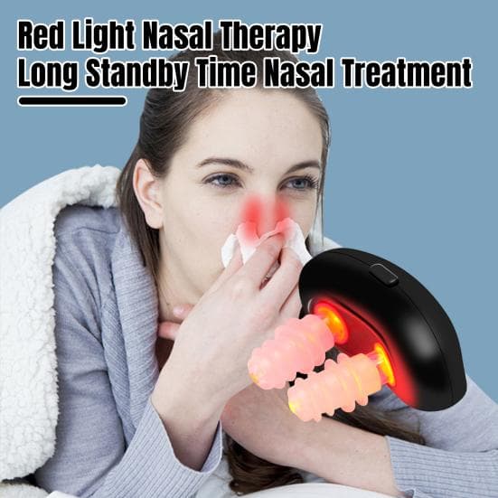 Rödljus Infraröd Nasal Terapi-enhet Trådlös design Liten storlek Bärbar Uppladdningsbar Rödljus Nose Therapy Instrument svart