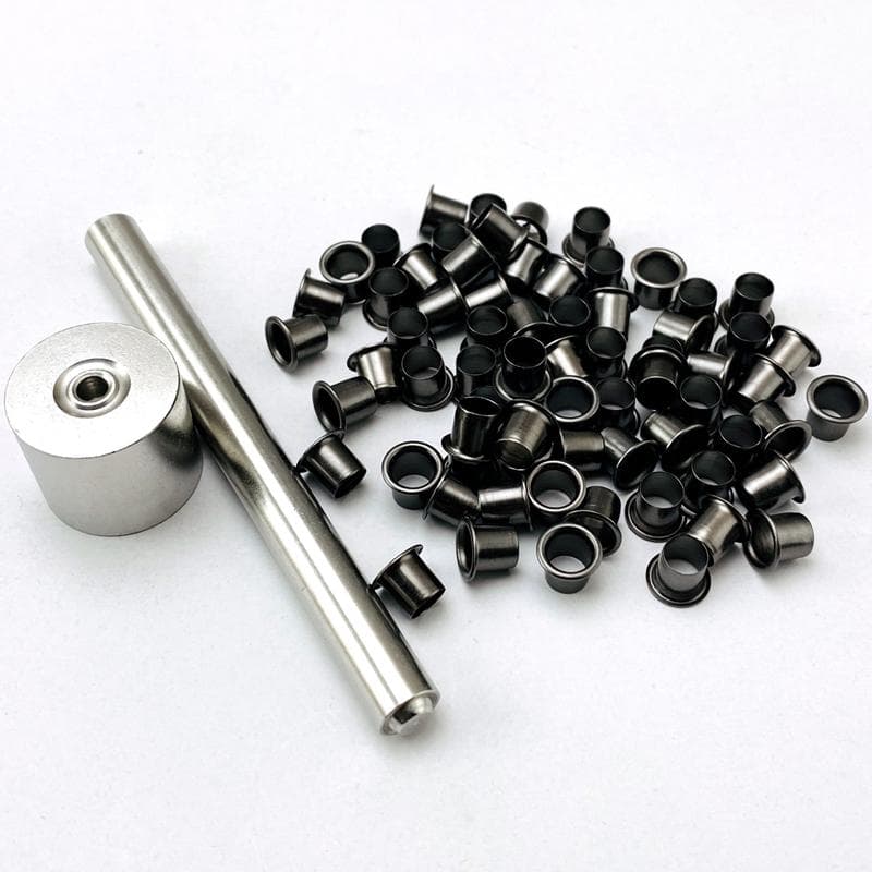 1 set Kydex Öljett nitar verktyg+ 60 st nitar Kydex Hölster spik Installationsverktyg med Svarta Mässingsspikar