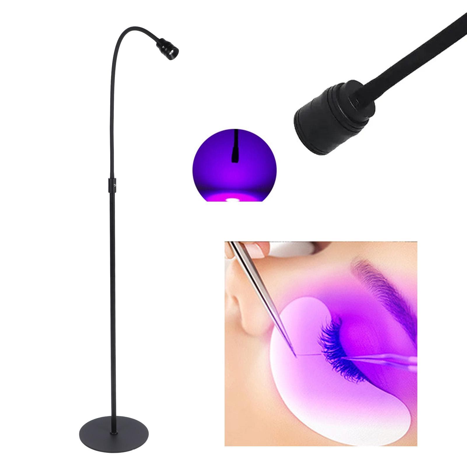 UV Lash Light Förbättrar Fransarnas Livslängd 10W UV-lampa för Ögonfransförlängningar med Fotpedalkontroll för Franstekniker för Salong